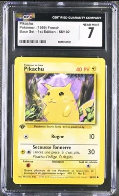 1999 Pokémon French Base Set Pikachu CGC 7 - Image 1 of 2
