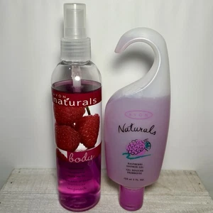 Avon Naturals Raspberry Discontinued Women's Set- Body Spray/Shower Gel - Picture 1 of 4