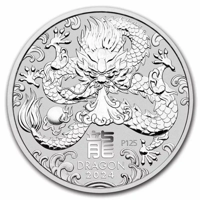 Silbermünze Jahr des Drachen Lunar III 3 2024 - Australien - 1/2 Oz ST Silber - Bild 1 von 2