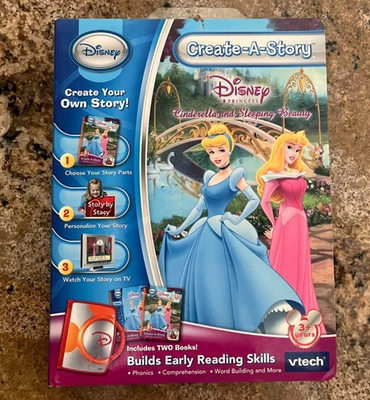 New Vtech Create a Story Disney Princess Cinderella & Sleeping Beauty - Image 1 of 4