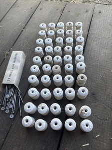 Vintage Ceramic Knob & Tube Wire Insulator Porcelain Lot Farm Fencing - Picture 1 of 5