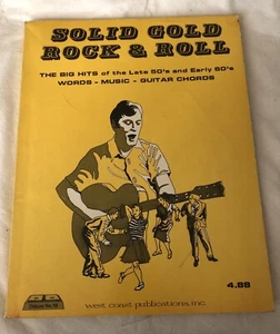 🎸SOLID GOLD ROCK & ROLL Words, Music, GUITAR CHORDS Paperback Book Free S/H - Picture 1 of 12
