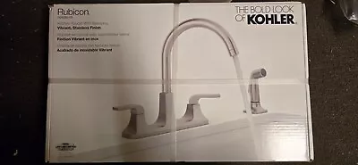 Torneira de cozinha Kohler Rubicon duas alças spray lateral aço inoxidável K-R26582-VS - Imagem 1 de 2