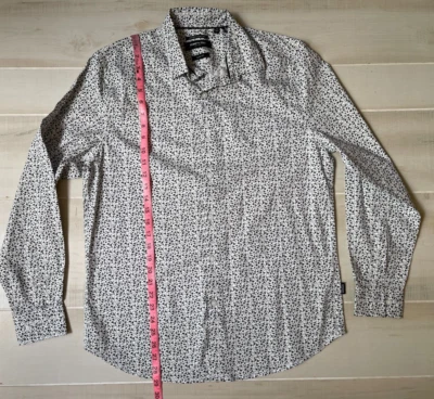 Kenneth Cole Camisa de Vestir Slim Fit Blanco Floral Botón Talla M Hombre Foto 1 de 4