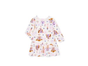 Disney Princess Toddler Girls Castle Print Drop Waist Dress with Long Sleeves 3T - Picture 1 of 11