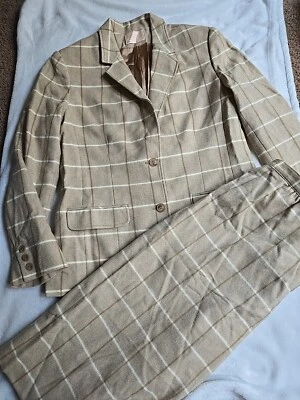 Blazer y falda vintage Pendleton 100 % lana traje para mujer 14 tostado lana a cuadros Foto 1 de 4