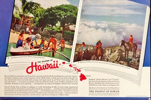 1937 Hawaii Tourist Bureau Honannau Beach Haleakala Maui Vintage Print Ad - Picture 1 of 1