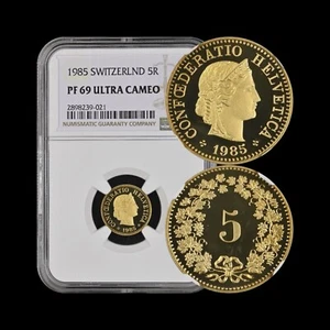 SWITZERLAND. 1985, 5 Rappen - NGC PF69 - Top Pop🥇 Libertas, RARE - Picture 1 of 6