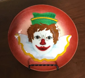 Bovano of Cheshire Connecticut Emaille auf Kupfer CLOWN Schale Teller MCM 6" SELTEN - Bild 1 von 6