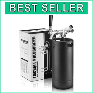 Sleek Matte Black 128oz Mini Keg Cooler - Ideal for Fresh Craft Beer on the Go - Picture 1 of 9