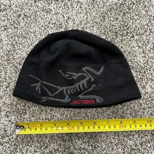Arcteryx Bird Head Toque Beanie Big Logo Wollmischung Mütze Flux schwarz - Bild 1 von 6