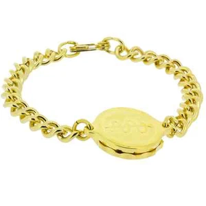 SOS Talisman Gold Plated Ladies Medical Bracelet - Snake and Staff - Picture 1 of 2