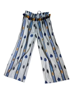 Anthropologie Ollari Womens Wide Straight Tasseled Pants Stretch Waist XS - Picture 1 of 11