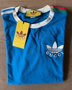 Gucci T-Shirt x Adidas, mit Trefoil-Print, Baumwolljersey, Gr. XL, neu - Bild 1 von 10