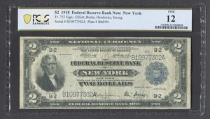 1918 $2 Battleship New York Federal Reserve Bank Note Fr. 752 PCGS 12 (302A) - Picture 1 of 2