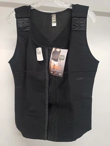 Leo Firm Compression Shaper Vest Men’s Black Control Torso Body Shaper Size M - Picture 1 of 6