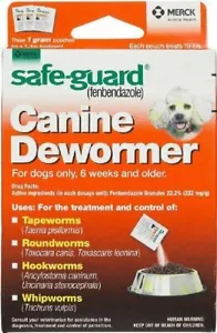 Merck 446100D Safeguard Dog Canine Dewormer Fenbendazole Packet Safe Use 1 Gram - Picture 1 of 4
