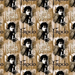 Tela Frodo 100 % algodón marrón Frodo del Señor de los Anillos por yarda - Imagen 1 de 2