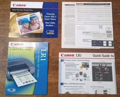Canon 🖨️ '1999 LR1 Print station Color Bubble Jet Printer "Users Manuals + - Image 1 of 4
