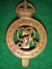 British 2nd Life Guards WW1 George V Voided Cap Badge, Genuine