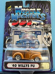 1/64 MUSCLE MACHINES 1940 JEEP WILLYS PICKUP TRUCK GOLD B106 - Picture 1 of 2