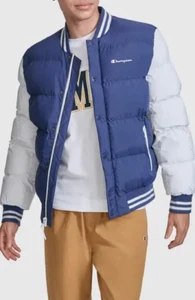 Champion Men's XL Quilted Full Zip Puffer Varsity Bomber Jacket - Picture 1 of 5