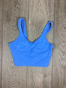 Solely Fit Bra Top Active Blue Stretch Crop Tank - Picture 1 of 3
