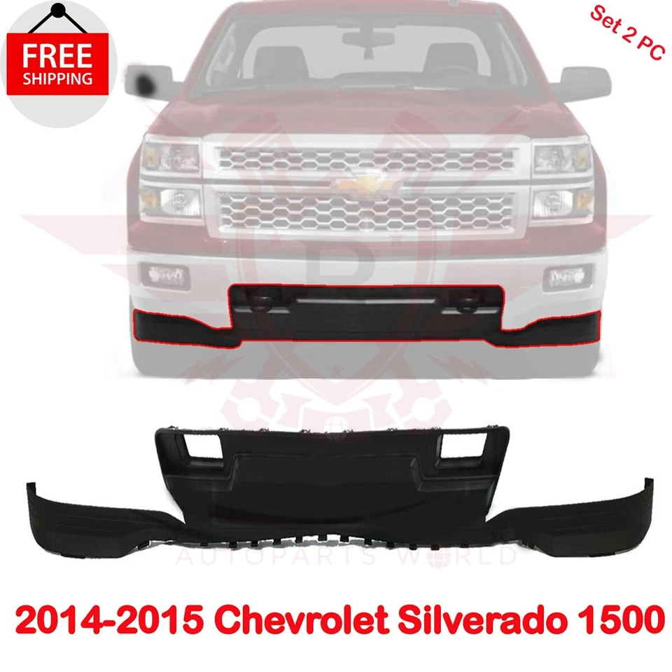 New Front Bumper Filler + Valance Panel 2PC Fits 2014-2015 Chevy Silverado 1500 - Изображение 1 из 4