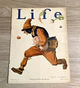 Life Magazine February 9 1922 RARE C. Cory Kilvert Bringing Home the Bacon - Picture 1 of 6