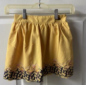 Lilica ripilica Pink Flamingo skirt Girls 8 Gold Embroidered Lined Belt Loop No - Picture 1 of 8