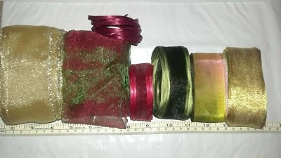 Cinta, cintas con cable, Offray/León, temática navideña, 21 yardas, arcos, artesanías, #5 Foto 1 de 4