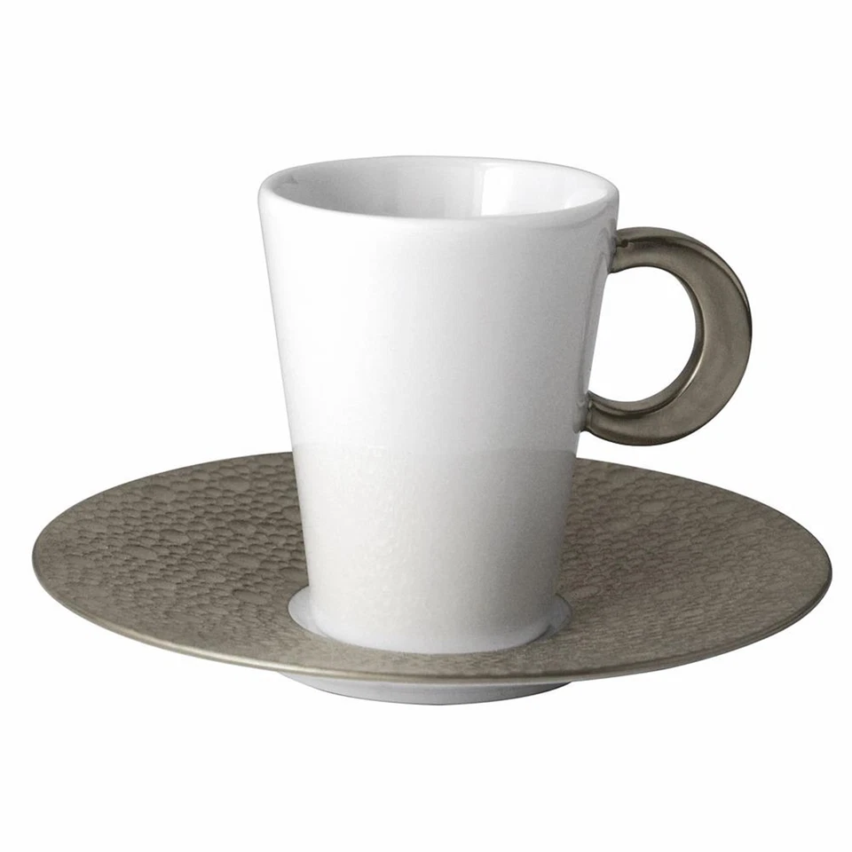 Sottotazza Espresso Solo Bernardaud 0738 20453 Ecume Platino Piatto Argento - Immagine 1 di 1