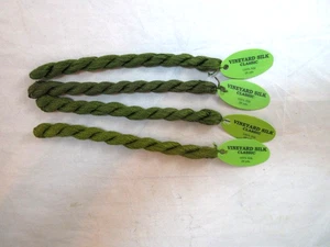 Vineyard Silk Classic Lot of 4 30 yrd Skeins 100% Stranded Silk Greens A174 - Picture 1 of 2