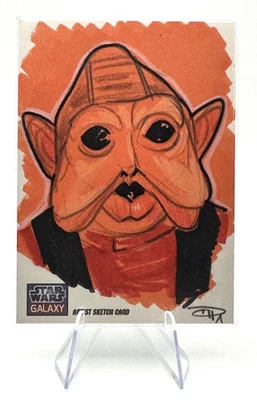 Denis Medri 1/1 Nien Nunb Sketch Card 2012 Topps Star Wars Galaxy 7 - Image 1 of 2