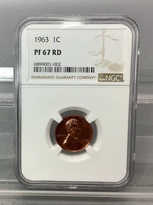 Centavo Lincoln Memorial Proof 1963 - NGC - PF 67 RD - Imagen 1 de 4