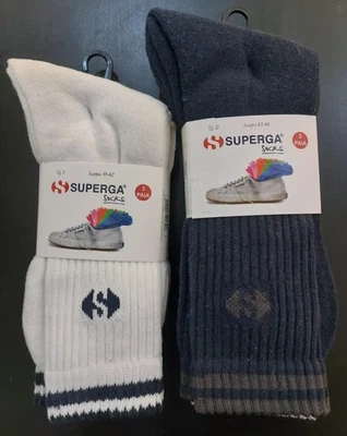 6 paia calze spugna di cotone tennis SUPERGA uomo e moda ragazzo - Immagine 1 di 2