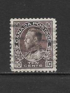 CANADA SCOTT 116 USED VF/XF -1912 10c PLUM ISSUE - KING GEORGE V - Picture 1 of 2