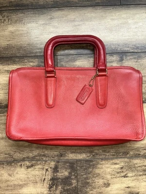 Bolso de mano de cuero rojo vintage Coach original de Nueva York bolso raro bolso azafatas Foto 1 de 4