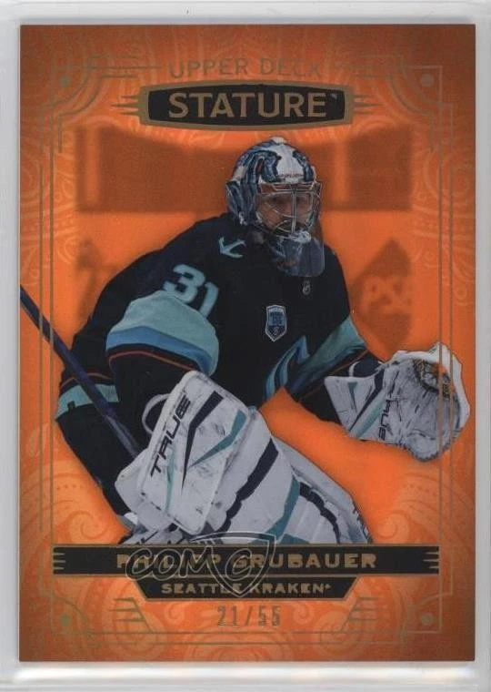 2022-23 Upper Deck Stature Orange /55 Philipp Grubauer #85 - Image 1 of 2