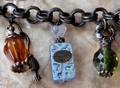 Sweet Romance Perfume Bottle Charm Bracelet Designed  By Shelly Cooper Perfect ! - Image 1 of 4