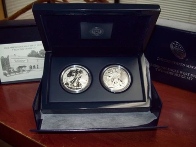 Moedas Silver Eagle 2013 W (2 moedas à prova e aprimoradas unc) - Imagem 1 de 4