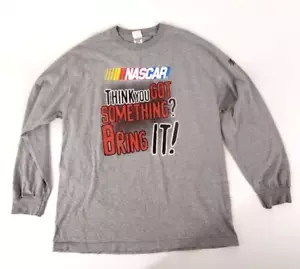 Vtg Nascar Men's T-Shirt AAA Tag Long Sleeve Size XL Graphics Gray - Imagen 1 de 12