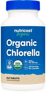 Nutricost Organic Chlorella 500mg, 240 Tablets - Gluten Free, Non-GMO - Picture 1 of 5