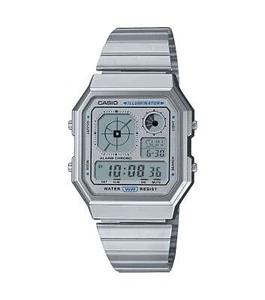 Casio Retro Unisex Uhr Digital Edgy Collection Edelstahlband A130WE-7AEF - Bild 1 von 1