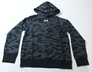 Under Armour Boy's Rival Fleece Printed Pullover Hoodie CA4 Black Medium NWT - Picture 1 of 4