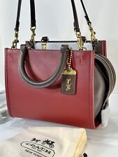 COACH ROGUE 25 In Colorblock BRICK RED Glovetanned Leather NEW NWT CD938