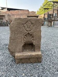 1700 Old Mughal Ancient Sandstone Hand Carved Arch Aala Oil Lamp Aala - Picture 1 of 9