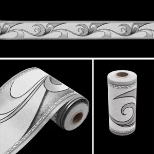 10m Self Adhesive Wall Skirting Wallpaper Border Waist Line Baseboard Stickers - Picture 1 of 14
