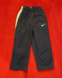 Nike Boy's Elastic Waist Side Pockets White Side Line Black Track Pants Size: 4 - Picture 1 of 8