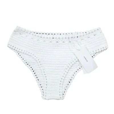 Parte inferior de bikini Vince Lounge crochet óptica blanca texturizada para mujer talla XS Foto 1 de 4